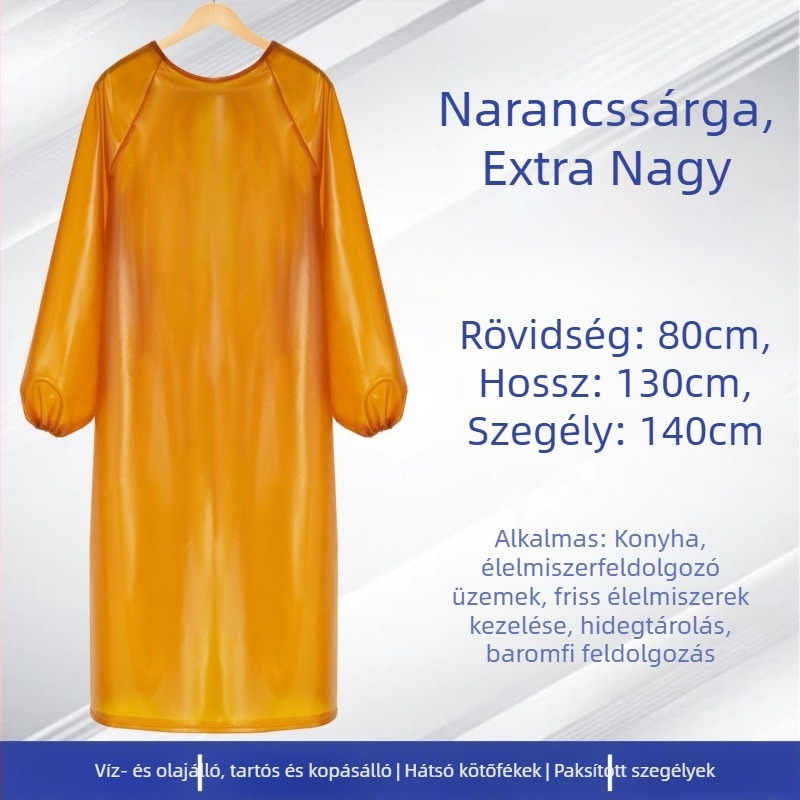 Kopásálló, vízálló kötény húsfeldolgozáshoz és vízi termékekhez, marha ín anyagból, 800 g, sav- és lúgálló