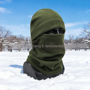 Kavntuve fleece béléses sapka kültéri tevékenységekhez – uniszex sisak-stílusú téli sapka síeléshez és hegymászáshoz, rácsos mintázat