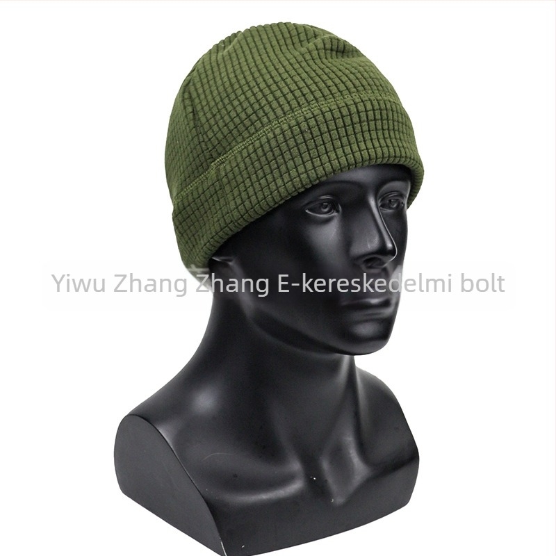 Kavntuve fleece béléses sapka kültéri tevékenységekhez – uniszex sisak-stílusú téli sapka síeléshez és hegymászáshoz, rácsos mintázat