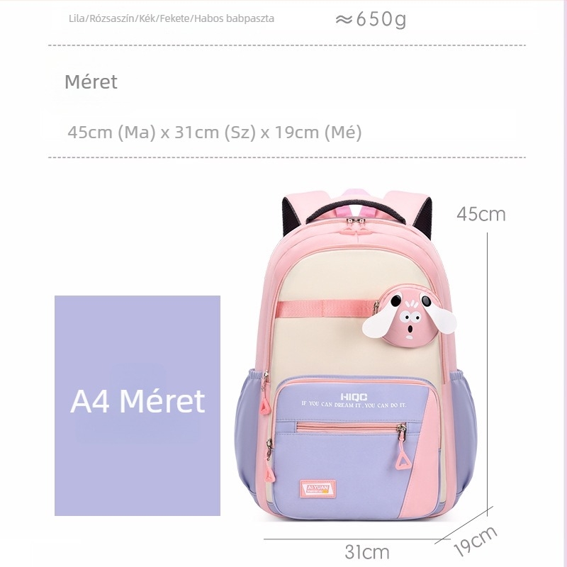 Uniszex iskolai hátizsák gerincvédővel, könnyű, kopásálló, anime mintával, ívelt vállpántokkal