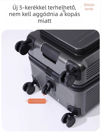 Uniszex 20 hüvelykes oldalsó nyitású kézipoggyász, bővíthető kapacitás, kerekekkel, USB-port és kombinációs zár