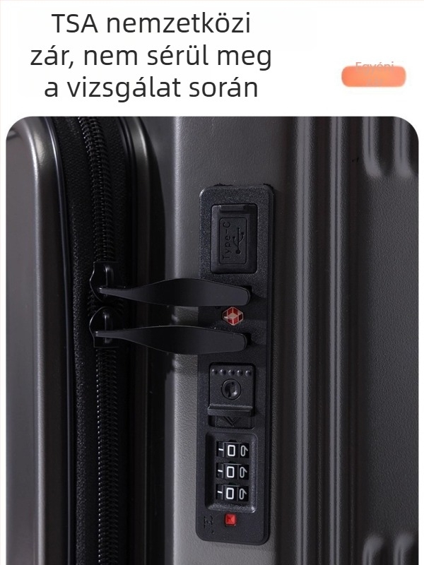 Uniszex 20 hüvelykes oldalsó nyitású kézipoggyász, bővíthető kapacitás, kerekekkel, USB-port és kombinációs zár