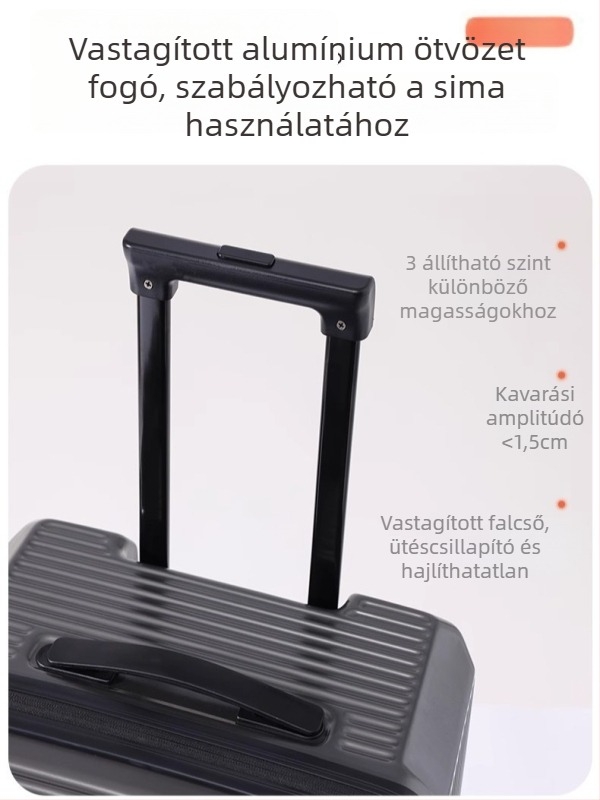 Uniszex 20 hüvelykes oldalsó nyitású kézipoggyász, bővíthető kapacitás, kerekekkel, USB-port és kombinációs zár