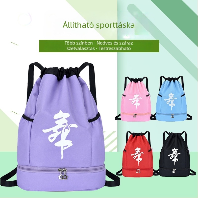 Uniszex nylon iskolatáska cipőrekesszel és logónyomtatási lehetőséggel, légpárnás vállpántokkal