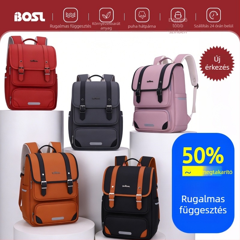 Iskolai hátizsák 2610, poliészter anyag, légpárnás vállpántok, color-block mintázat, 5–6. osztályos diákok számára