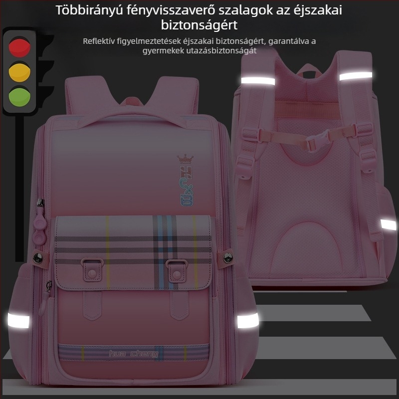 1–6. osztályos általános iskolai hátizsák – vízálló, ultra könnyű, terheléscsökkentő dizájn, gerincvédelem, vállpántokban léghangpárnák