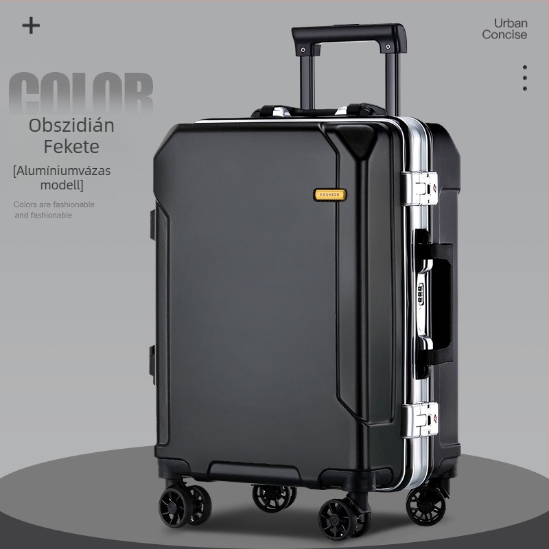 Stílusos újratölthető bőrönd, ütésálló, kódzárral zárható, nagy kapacitás, univerzális kerekek, uniszex utazáshoz