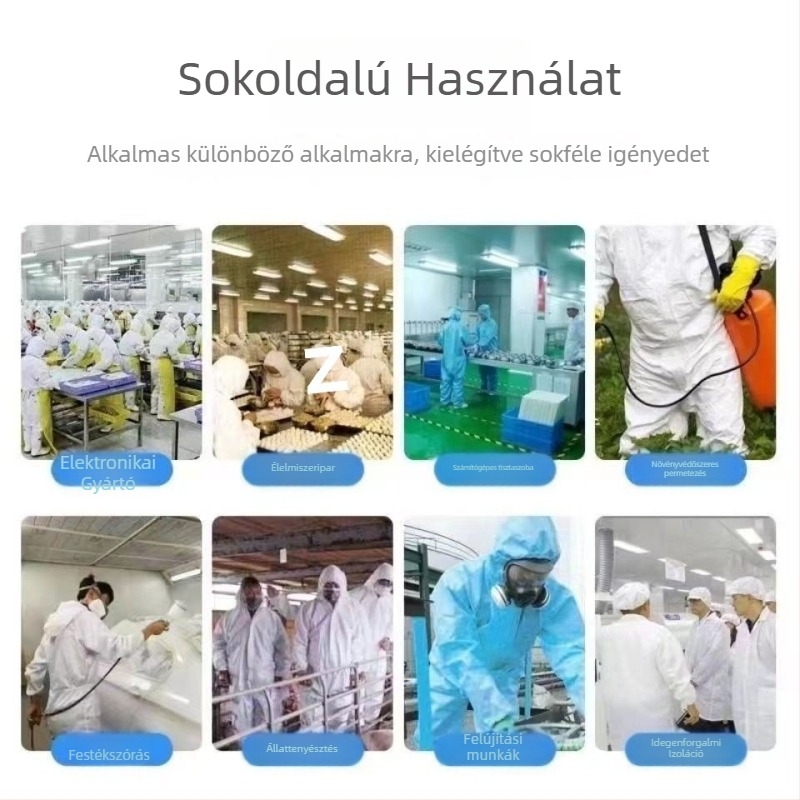 Egész testet védő, egyszer használatos védőruha, izolációs öltözet egészségügyi személyzetnek, kültéri használatra, PP+PE nem szőtt anyag