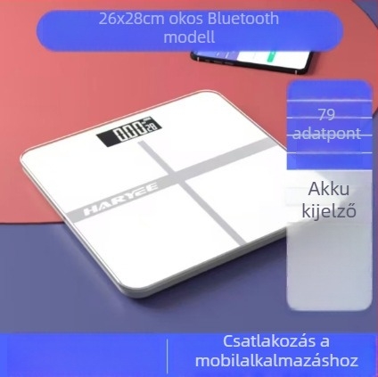 Háztartási precíz elektronikus mérleg a testsúly, testzsír és testösszetétel mérésére — akkumulátorról működik, ideális diákoknak, kollégiumokban és felnőtteknek