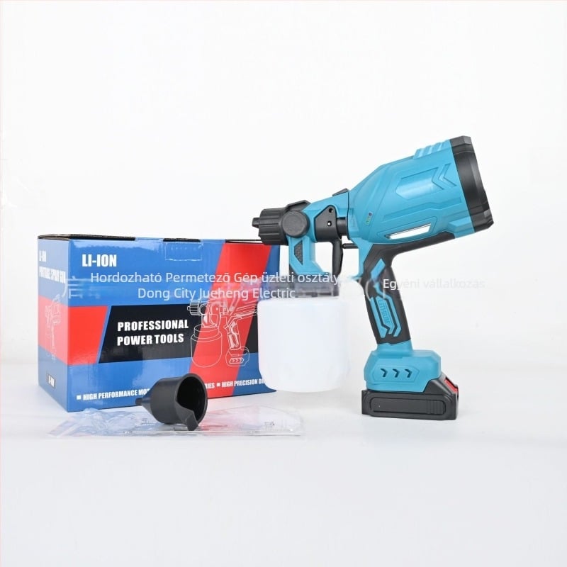 Vezeték nélküli festékszóró pisztoly, kompakt kialakítás, újratölthető lítium akkumulátor, 20V