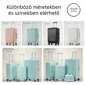 Előnyílású poggyász, ABS+PC kialakítás, nagy kapacitás, USB töltőport, bővíthető