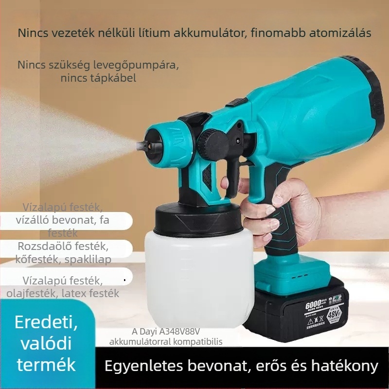 Elektromos kézi festékszóró, nagy nyomású, hordozható, latex festékhez, háztartási használatra