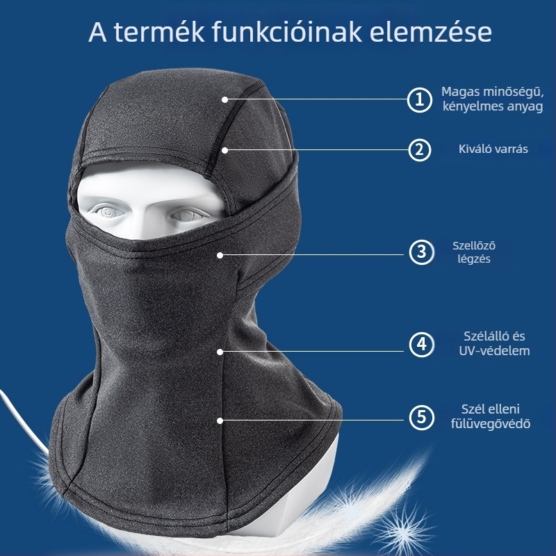 Qumozhe kerékpáros maszk, poliészter, uniszex, testreszabható