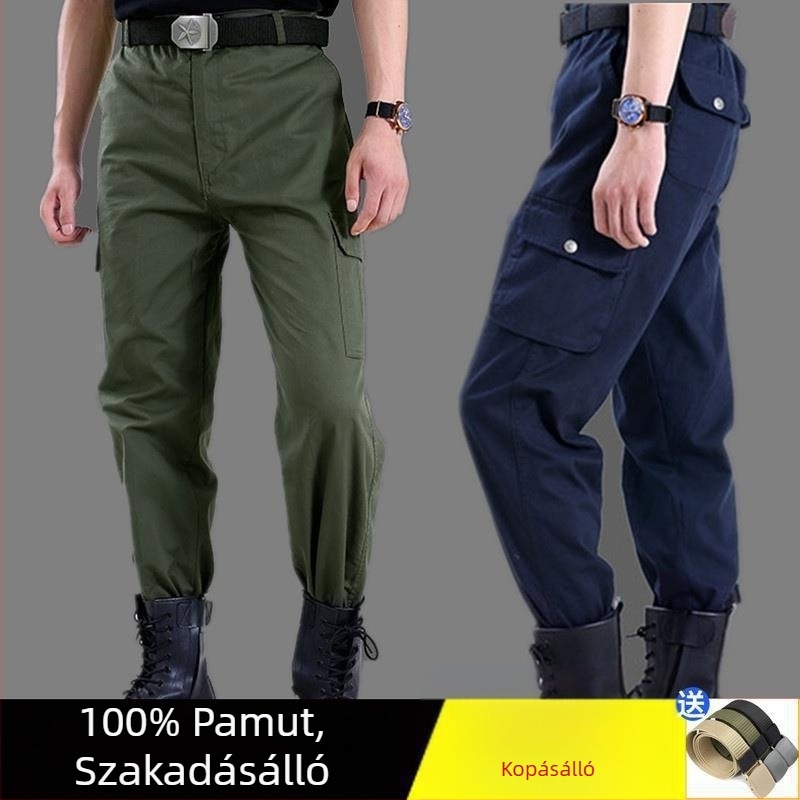 Parancsnoki taktikai nadrág fiúknak, rugalmas, slim-fit, katonai stílus, tavasz–ősz szezon, kültéri edző nadrág több zsebbel