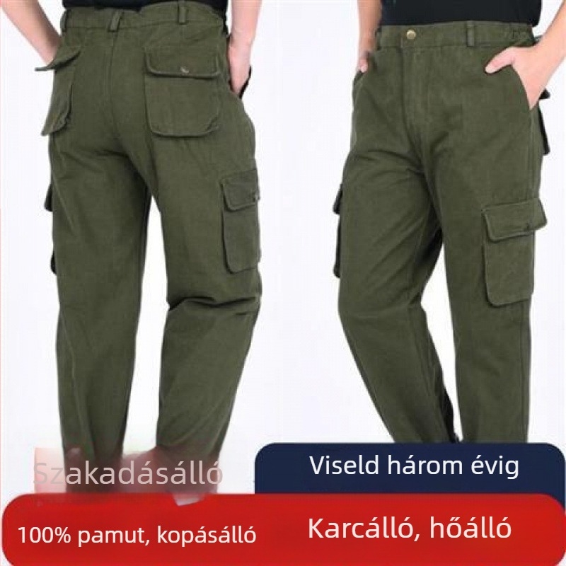 Parancsnoki taktikai nadrág fiúknak, rugalmas, slim-fit, katonai stílus, tavasz–ősz szezon, kültéri edző nadrág több zsebbel