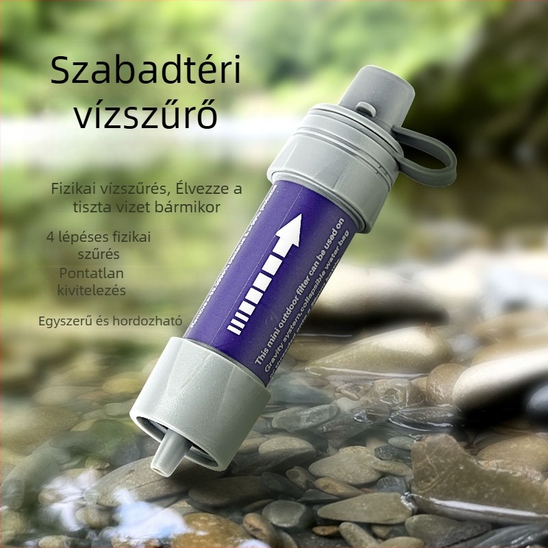 CIKERED hordozható vízszűrő szívócső kempingezéshez és túléléshez