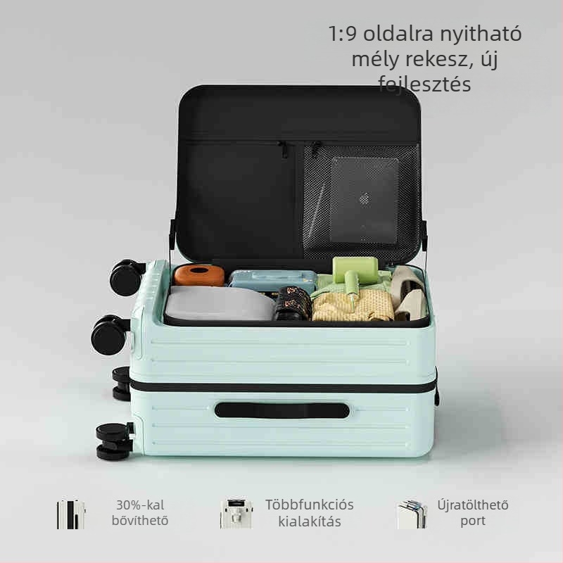 Előre nyíló, uniszex utazótáska, 24 hüvelykes multifunkcionális, kombinációs záras, 20 hüvelykes kézipoggyász