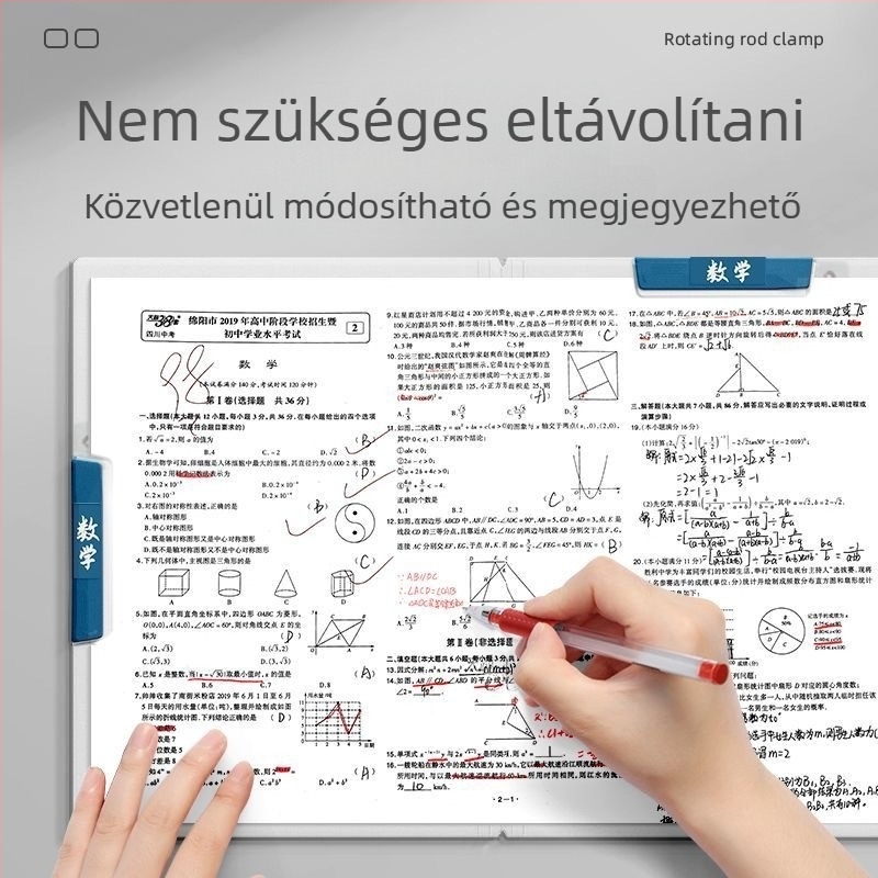 Kuai liwen 4901 Kettős húzórúd tesztpapír tartó, forgó klip, PP, A4/A3