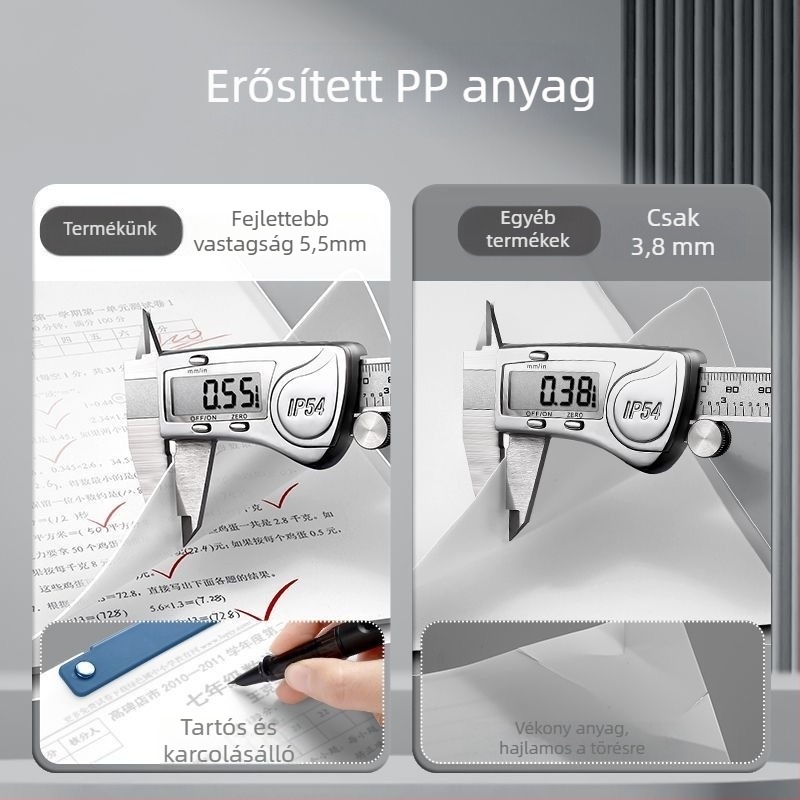 Kuai liwen 4901 Kettős húzórúd tesztpapír tartó, forgó klip, PP, A4/A3
