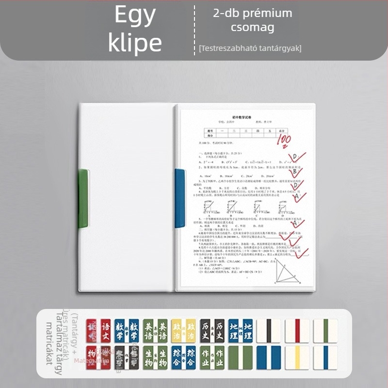 Kuai liwen 4901 Kettős húzórúd tesztpapír tartó, forgó klip, PP, A4/A3