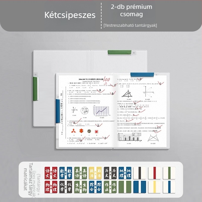 Kuai liwen 4901 Kettős húzórúd tesztpapír tartó, forgó klip, PP, A4/A3