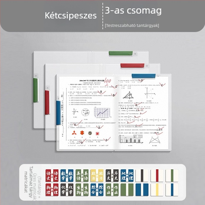 Kuai liwen 4901 Kettős húzórúd tesztpapír tartó, forgó klip, PP, A4/A3