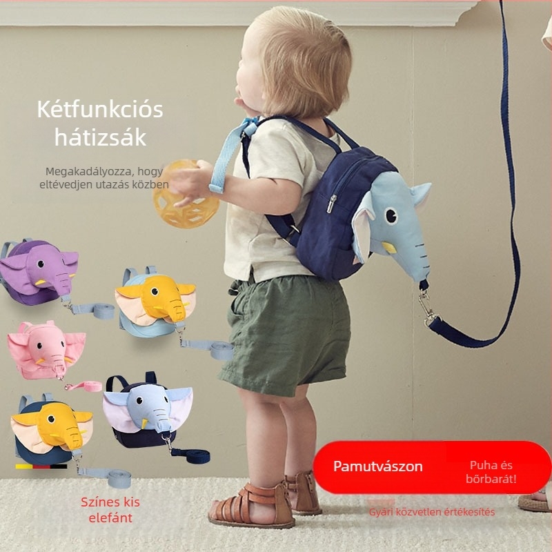 Gyermekeknek szánt anti-elvesztés hátizsák húzókötéllel és többfunkciós biztonsági zárral – nem importált, 100 darabos csomag