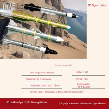 Hadsereg modell AIM-120 Hellfire — PLA 3D nyomtatás, modern művészeti stílus, medál, testreszabható