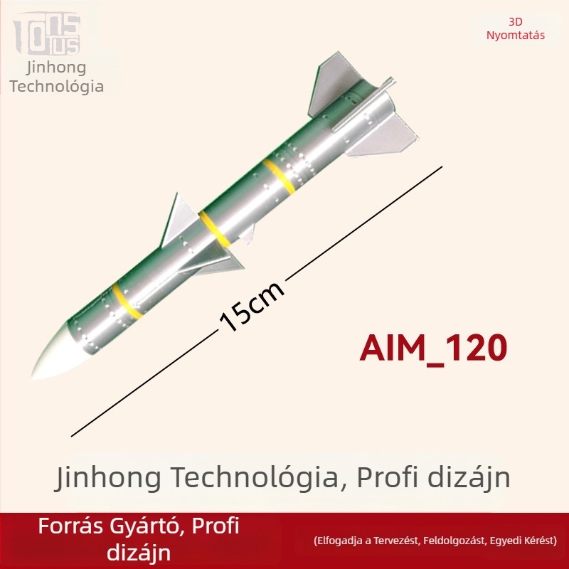 Hadsereg modell AIM-120 Hellfire — PLA 3D nyomtatás, modern művészeti stílus, medál, testreszabható