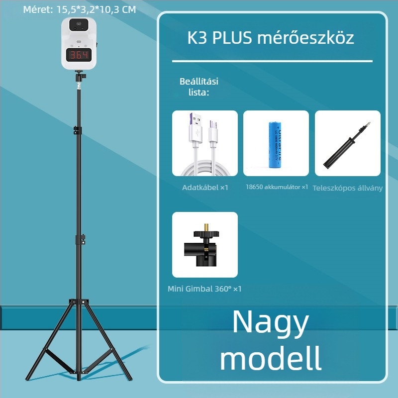 Infravörös érintésmentes hőmérő K3+ / K3X, teljesen automatikus, testhőmérséklet-mérés alacsony hőmérsékleten