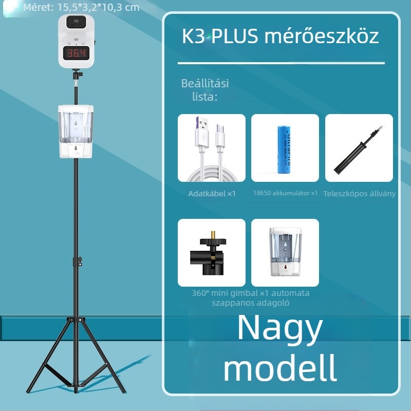 Infravörös érintésmentes hőmérő K3+ / K3X, teljesen automatikus, testhőmérséklet-mérés alacsony hőmérsékleten