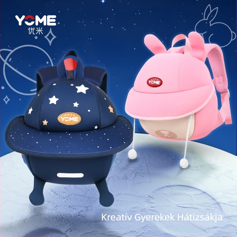 Yome óvodai hátizsák - uniszex, poliészter, állatmintás, nylon bélés, görbe vállpántok