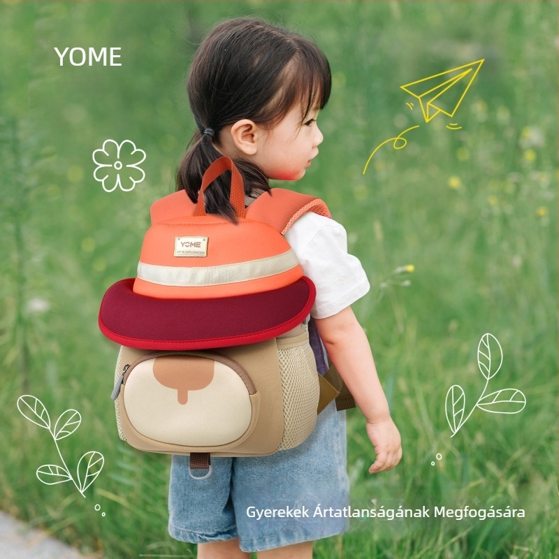 Yome óvodai hátizsák - uniszex, poliészter, állatmintás, nylon bélés, görbe vállpántok