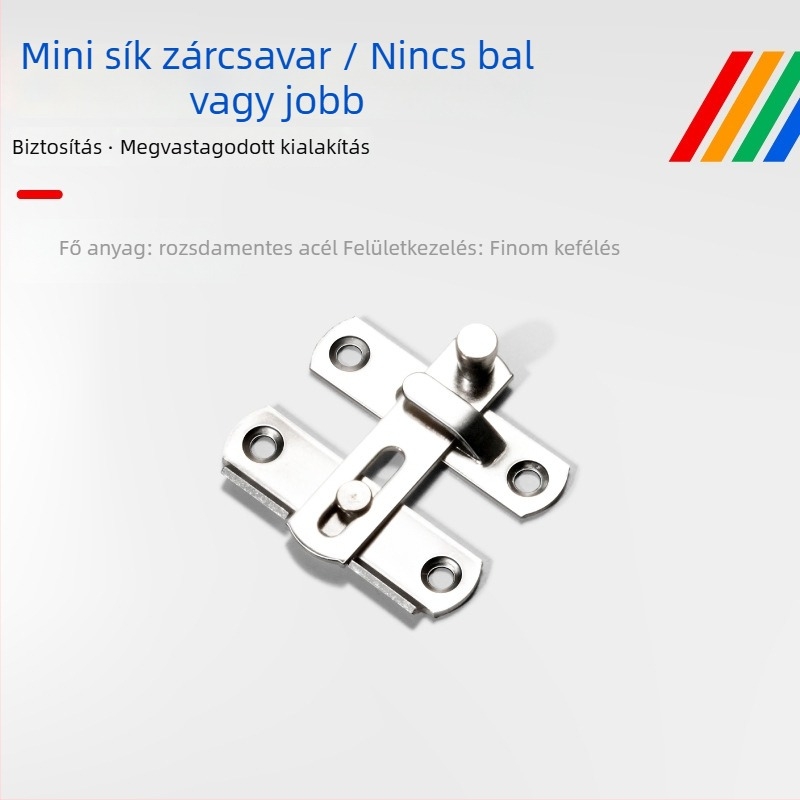 Rozsdamentes acél ajtózár/hasp, fúrásmentes telepítés, bal és jobb oldalú ajtókhoz, modell BXGZYMK, modern minimalista dizájn