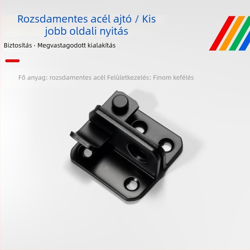 Rozsdamentes acél ajtózár/hasp, fúrásmentes telepítés, bal és jobb oldalú ajtókhoz, modell BXGZYMK, modern minimalista dizájn