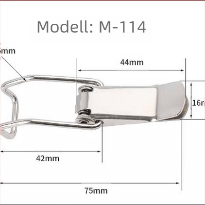 Flat Mouth Lock flight cases-hez – rozsdamentes acél rugós zár | Modellek M111–M115 | Márka Magnesium Xun