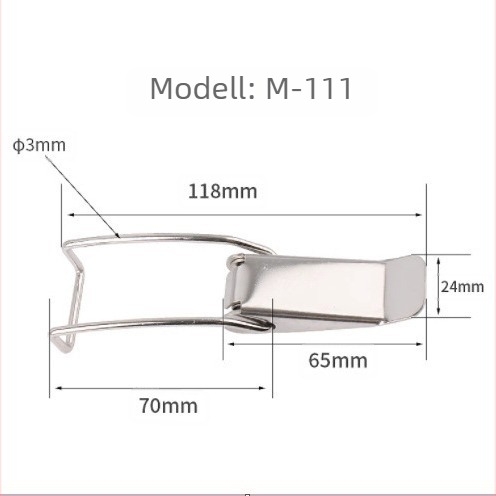 Flat Mouth Lock flight cases-hez – rozsdamentes acél rugós zár | Modellek M111–M115 | Márka Magnesium Xun
