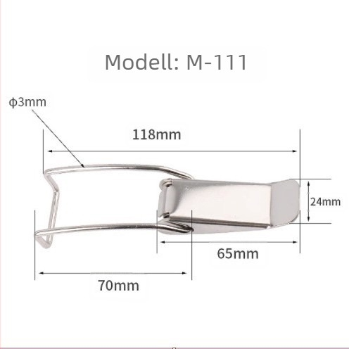 Flat Mouth Lock flight cases-hez – rozsdamentes acél rugós zár | Modellek M111–M115 | Márka Magnesium Xun