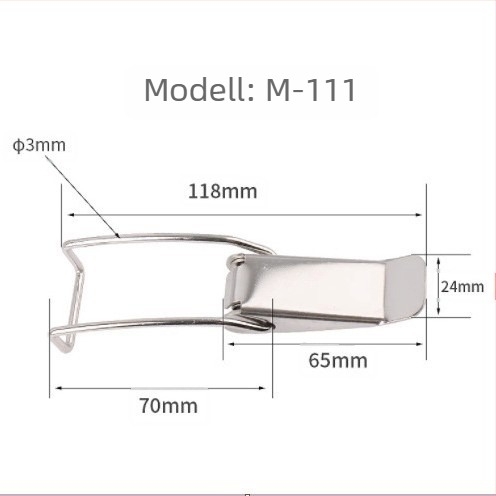 Flat Mouth Lock flight cases-hez – rozsdamentes acél rugós zár | Modellek M111–M115 | Márka Magnesium Xun