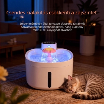 Macska automata vízadagoló állandó hőmérséklettel, intelligens szenzorral, nagy kapacitással és vízkeringéssel