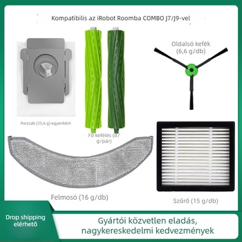 Oldalsó kefék készlete iRobot Combo J7/J7+/J9+/10MAX-hoz (háztartási használat, automatikus működés, kompatibilis a J7/J7+/J9+/10MAX-szel, 51–100 m² lefedettség)