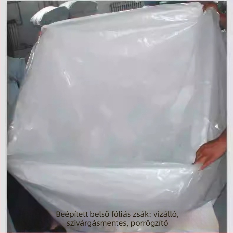 Ton bag belső filmmel, teherbírás 1000 kg, PE anyag, duplarétegben vízálló és nedvességálló, cement tárolására, logó nyomtatás