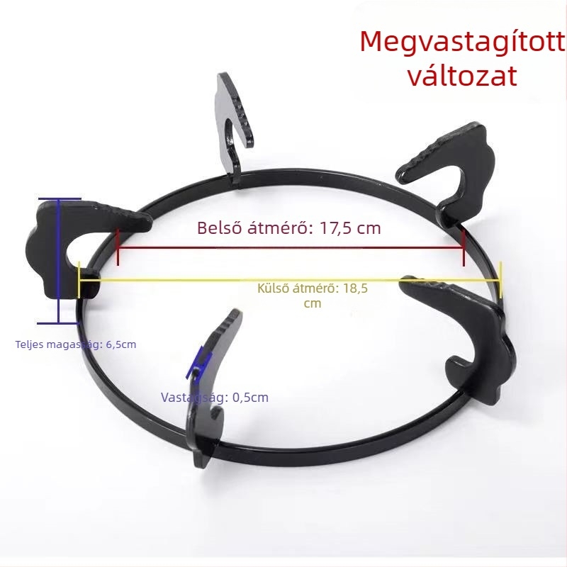 Kör alakú gázégő tartó, univerzális, csúszásmentes, tejfazék tartó