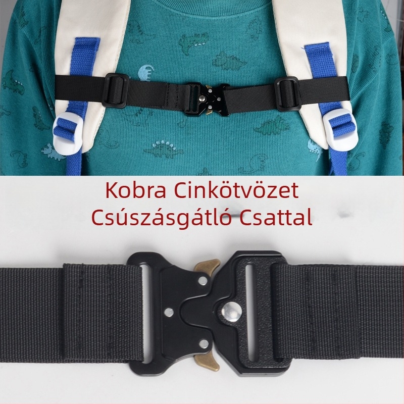 Nylon webbing hátizsághoz, csúszásmentes heveder Cobra ötvözetű csattal, multifunkcionális