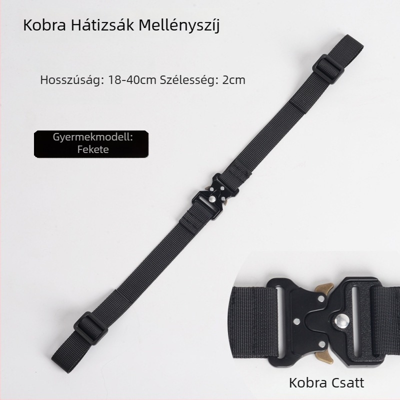 Nylon webbing hátizsághoz, csúszásmentes heveder Cobra ötvözetű csattal, multifunkcionális