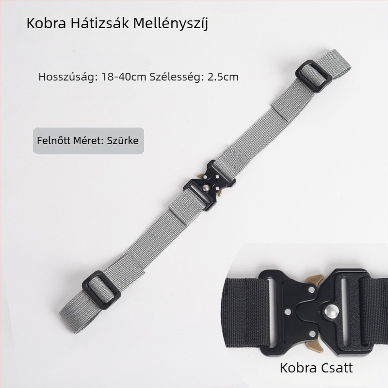 Nylon webbing hátizsághoz, csúszásmentes heveder Cobra ötvözetű csattal, multifunkcionális