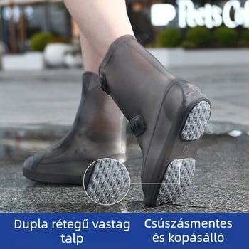 Esővédő cipővédők férfiaknak, vízálló, csúszásmentes, PVC
