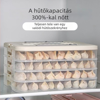 Dumpling tároló doboz – élelmiszer-minőségű műanyag, Hani márka, egyszerű és modern stílus, stackelhető kialakítás