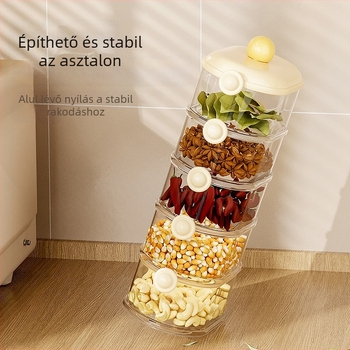 Fűszertároló doboz, élelmiszer-minőségű, ovális alak, műanyag, kapacitás legfeljebb 300 ml