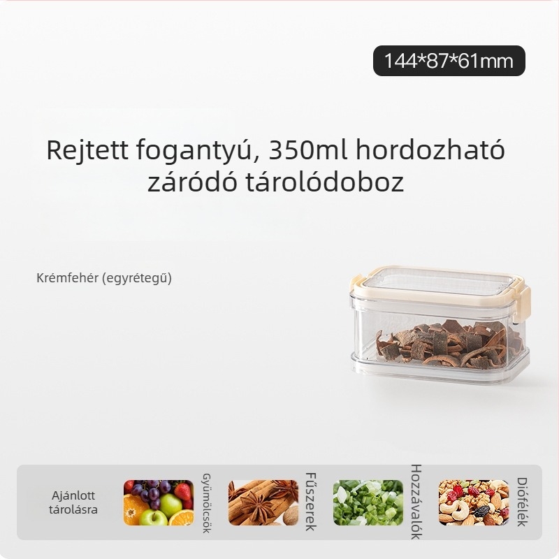 Téglalap alakú műanyag élelmiszerbiztos zárható tároló doboz, 1–2 L, 24 darabos készlet, minimalist dizájn